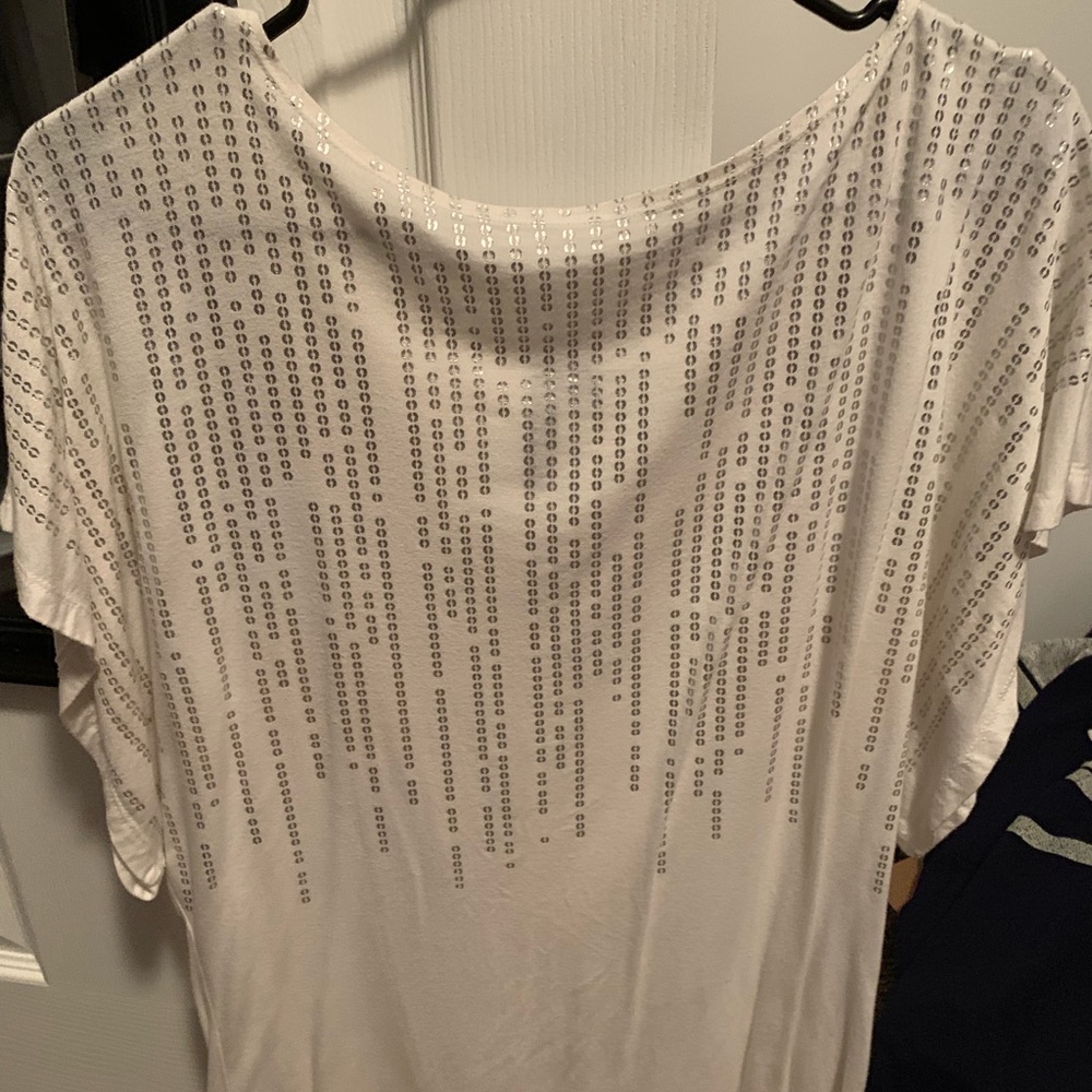 White sequined shirt